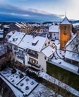 Aarberg im Winter aus der Luft gesehen