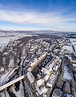 Aarberg im Winter aus der Luft gesehen