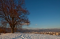 Biel im Winter von der Hueb gesehen