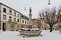 Bieler Brunnenplatz im Winter