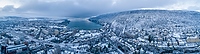 Stadt Biel mit Bielersee im Winter